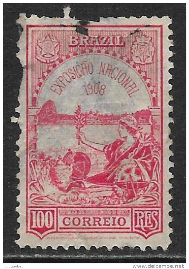 Timbre De Brésil Oblitérér, USED, NATIONAL EXHIBITION RIO DE JANEIRO, 1908 - Used Stamps