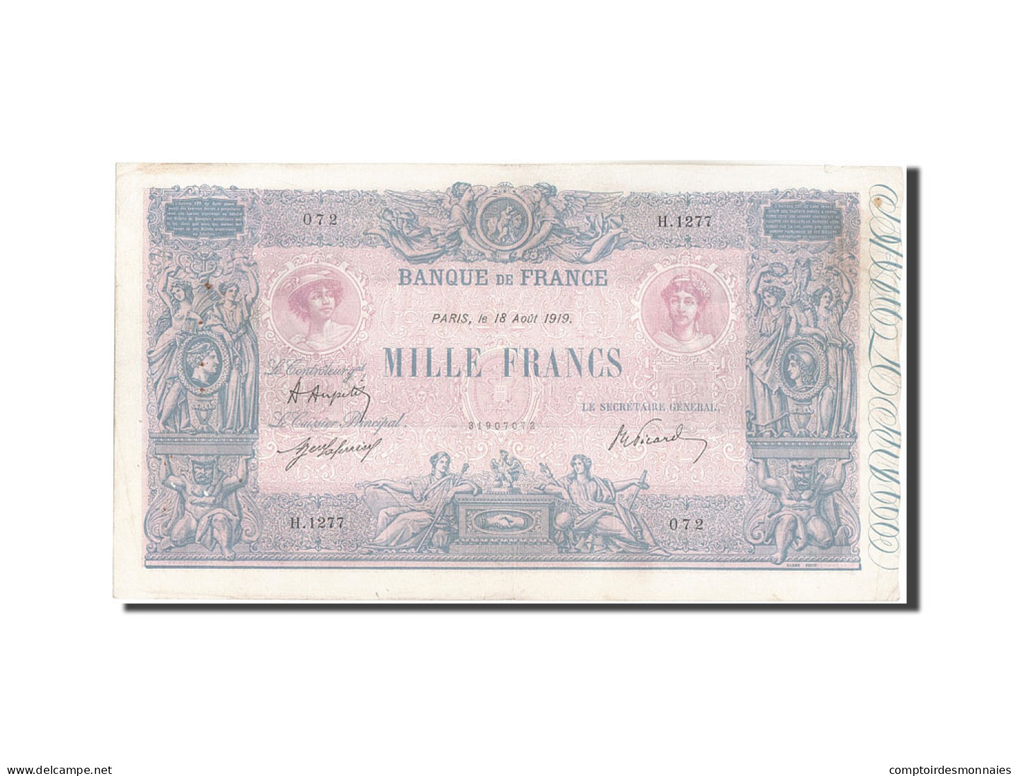 Billet, France, 1000 Francs, 1 000 F 1889-1926 ''Bleu Et Rose'', 1919 - 1 000 F 1889-1926 ''Bleu Et Rose''