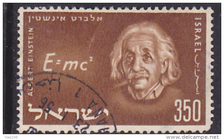 #172  ALBERT EINSTEIN, USED, ONE STAMP, ISRAEL - Albert Einstein