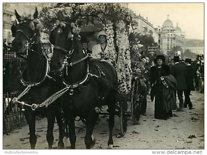 020916 - 69 LYON PHOTO E BRUCHON - Début XX ème - 06 NICE Carnaval Voiture Fleurie De La Comtesse De Mongrillon - Cheval - Luoghi