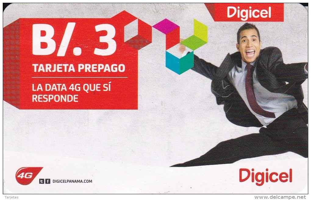 TARJETA DE PANAMA DE DIGICEL DE B/3 DE UN JOVEN SALTANDO - Panama