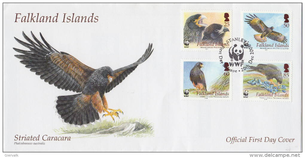 FALKLAND ISLANDS 2006 WWF FDC With CARACARA. Local ISSUE - FDC