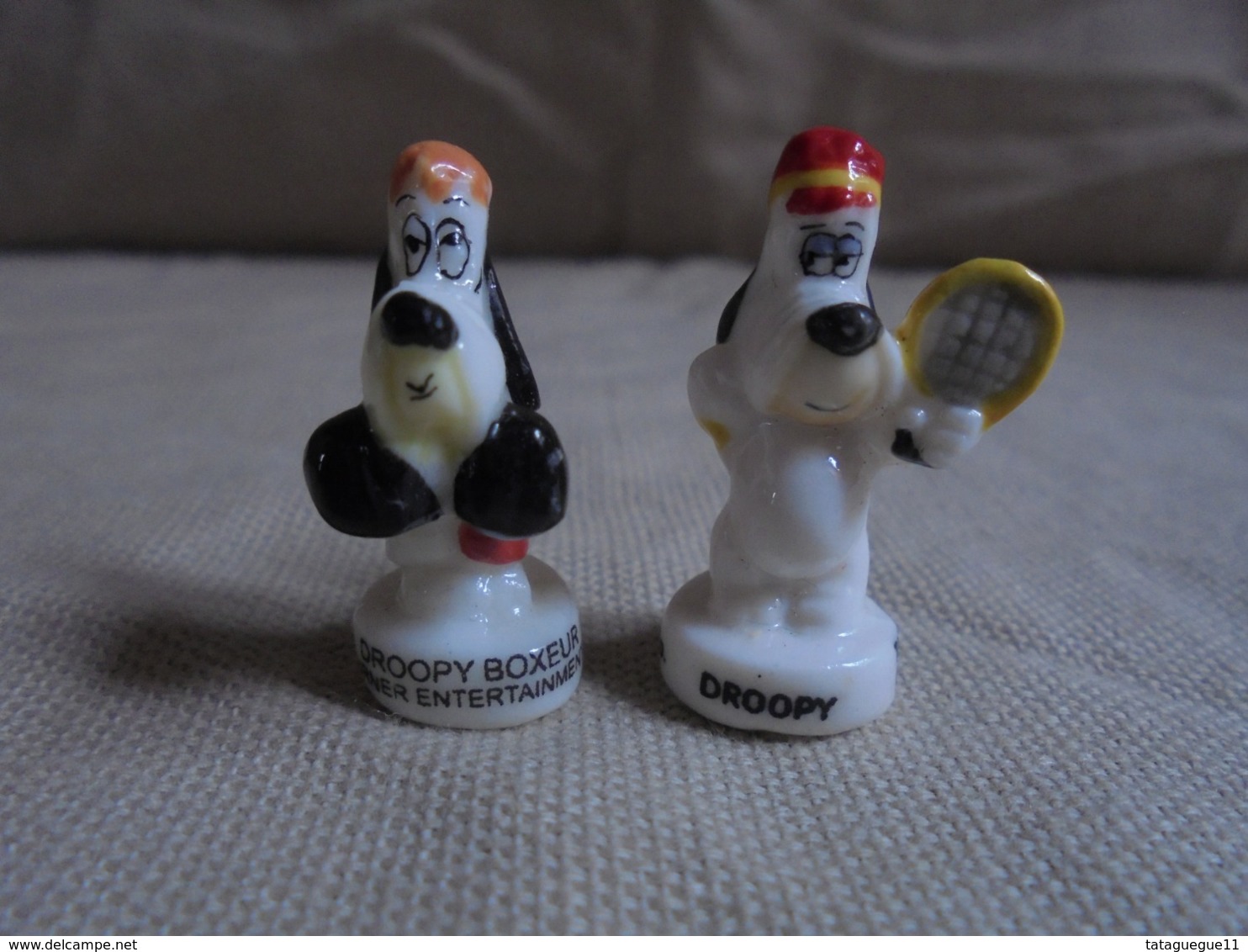 Vintage - Petit Lot De 2 Fèves - "Droopy" - Cartoons