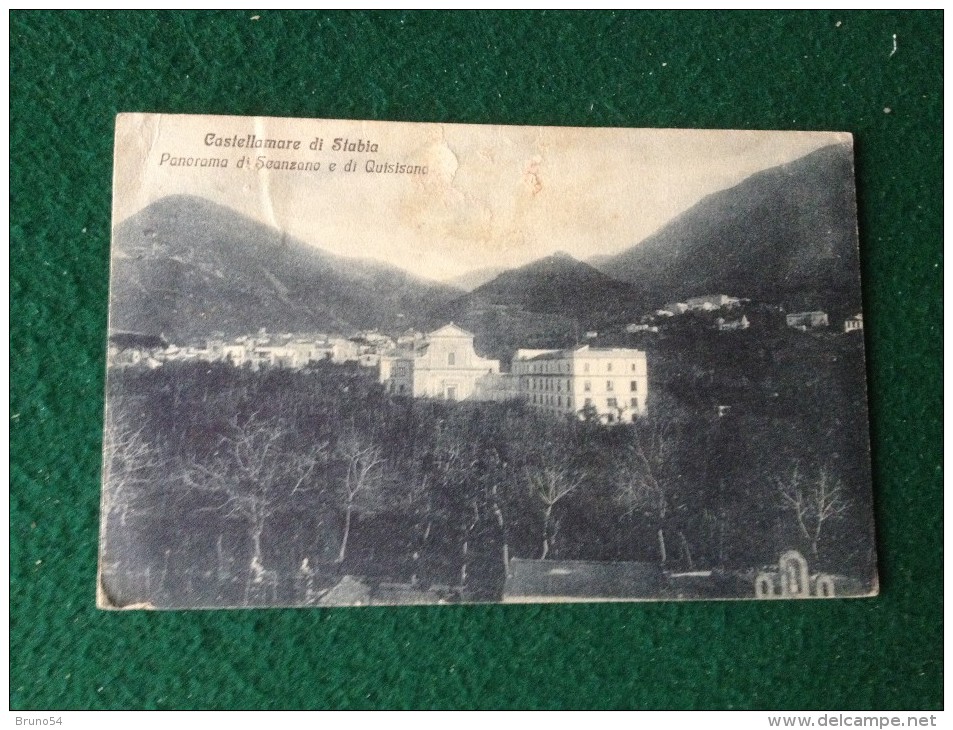 Cartolina Castellammare Di Stabia Napoli Panorama Di Scanzano E Quisisana Viaggiata 1912 - Castellammare Di Stabia