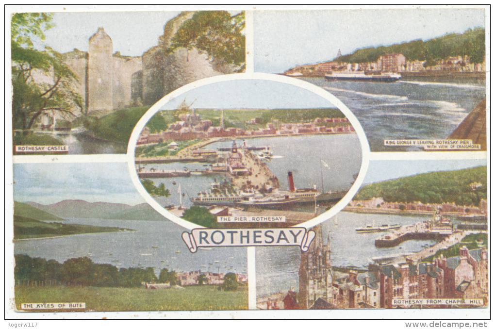 Rothesay, 1950 Multiview Postcard - Bute