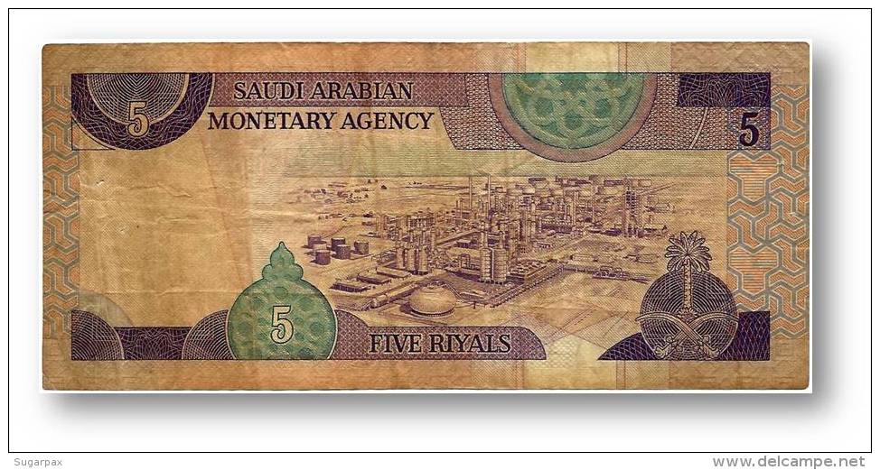 SAUDI  ARABIA - 5 RIYALS - ( 1983 ) - Pick 22.c - Sign. 5 - Serie 118 - King Fahd - 2 Scans - Saudi Arabia