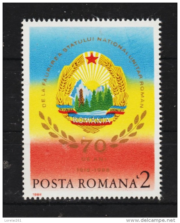 1988 - 70 Anniv. De L Etat Roumain Mi No 4517 Et Yv 3820 MNH - Ungebraucht