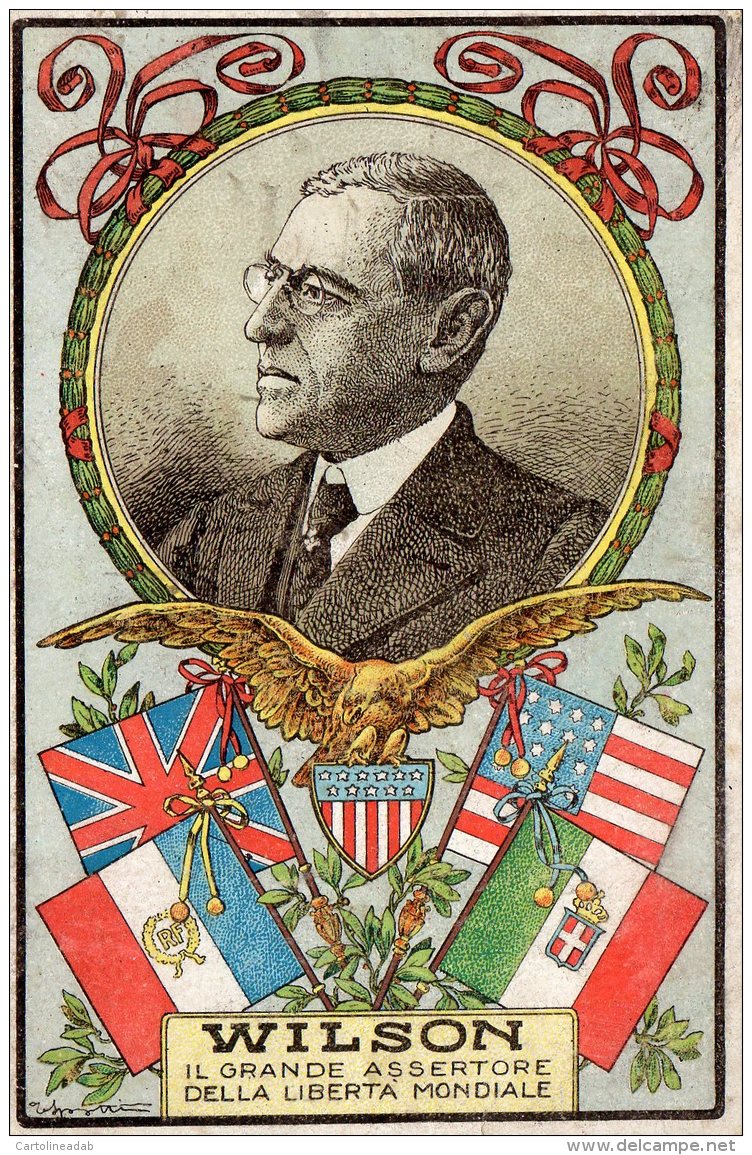 [DC9560] CPA - WILSON - IL GRANDE ASSERTORE DELLA LIBERTA&acute; MONDIALE - Non Viaggiata - Old Postcard - Personnages