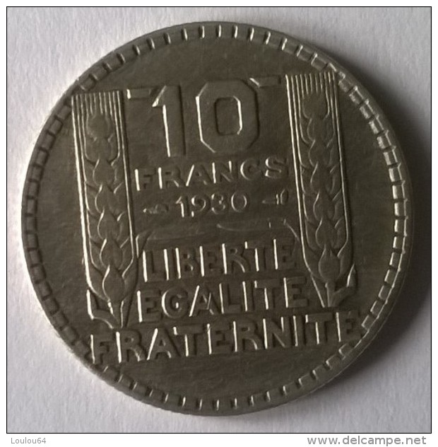 10 Francs TURIN 1930 - TTB - - Autres & Non Classés
