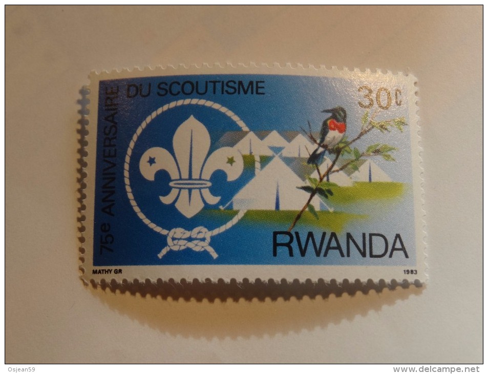 Rwanda-1983  75  Anniversaire Du Scoutisme-en ** - Oblitérés