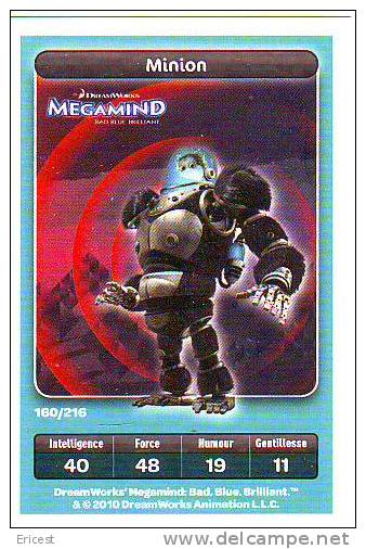 CARTE CARREFOUR DREAMWORKS MEGAMIND MINION 160/216 BON ETAT - Autres & Non Classés