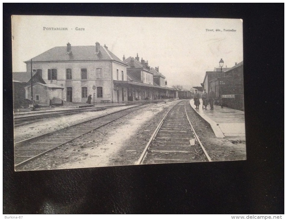 CPA, PONTARLIER, LA GARE , Carte Animée - Pontarlier