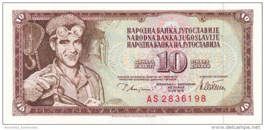 YUGOSLAVIA 10 DINARA 1978 P-87a UNC  [ YU087a ] - Joegoslavië