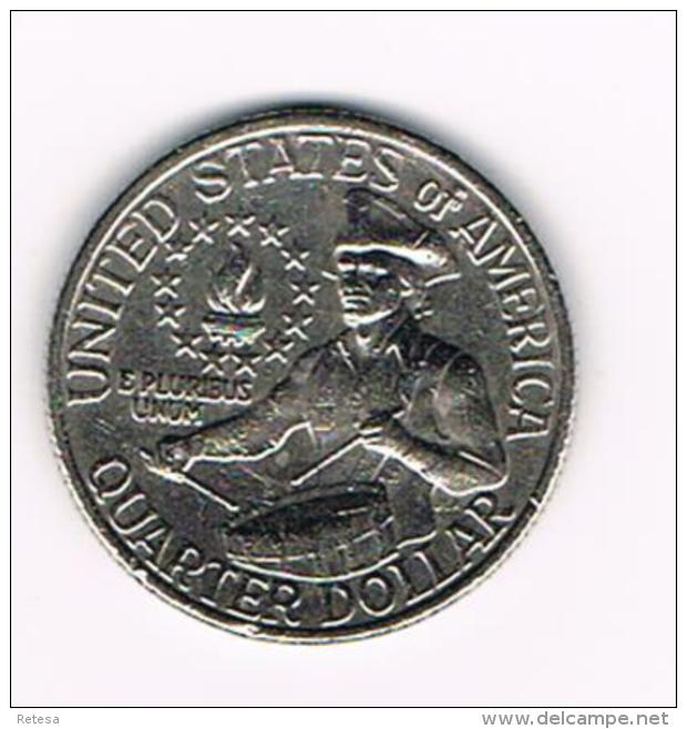 °°°  U.S.A.  WASHINGTON  1/4 DOLLAR  1776/1976   BICENTENNIAL RESERVE - 1932-1998: Washington