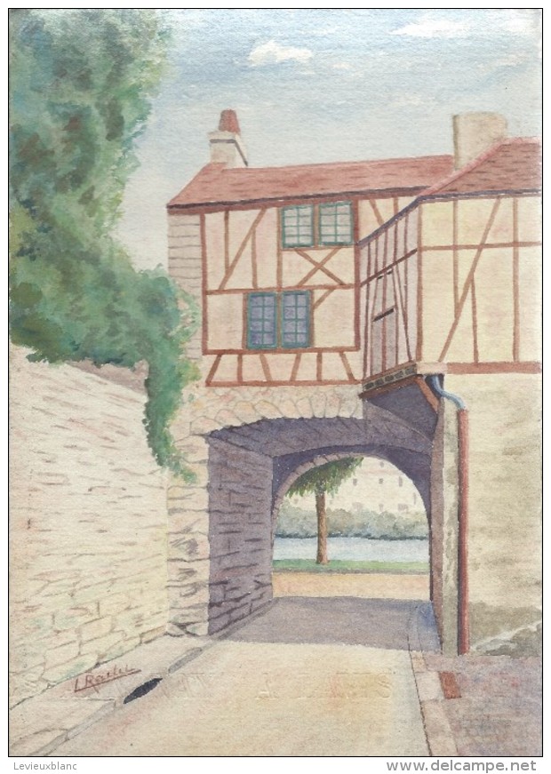 Dessin D´amateur/Pastel /L RACLET/Non Encadré/La Porte Aux Crétres/Mantes/1935   GRAV153 - Pastels