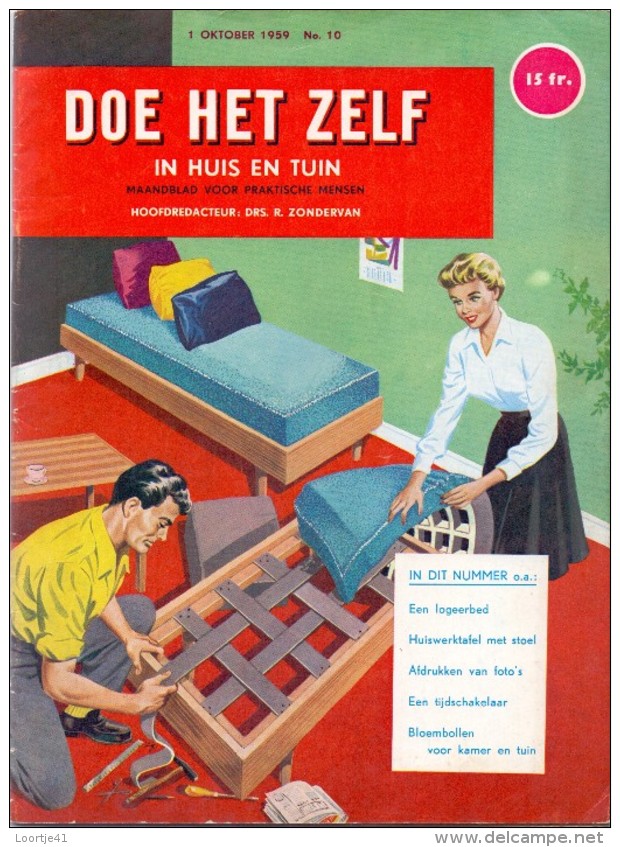 Tijdschrift Doe Het Zelf - In Huis En Tuin - 1 Oktober 1959 - Pratique