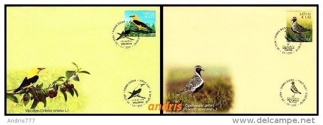 Latvia Lettland Lettonie 2015 (13) Birds - Vogel - Oiseau - Golden Oriole - Golden Plover (unaddressed FDC Set) - Latvia