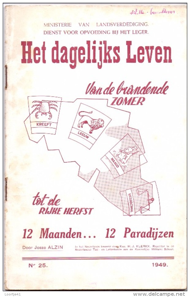 Brochure Handboekje - Het Dagelijks Leven - 1949 - Dienst Belg. Leger - Andere & Zonder Classificatie