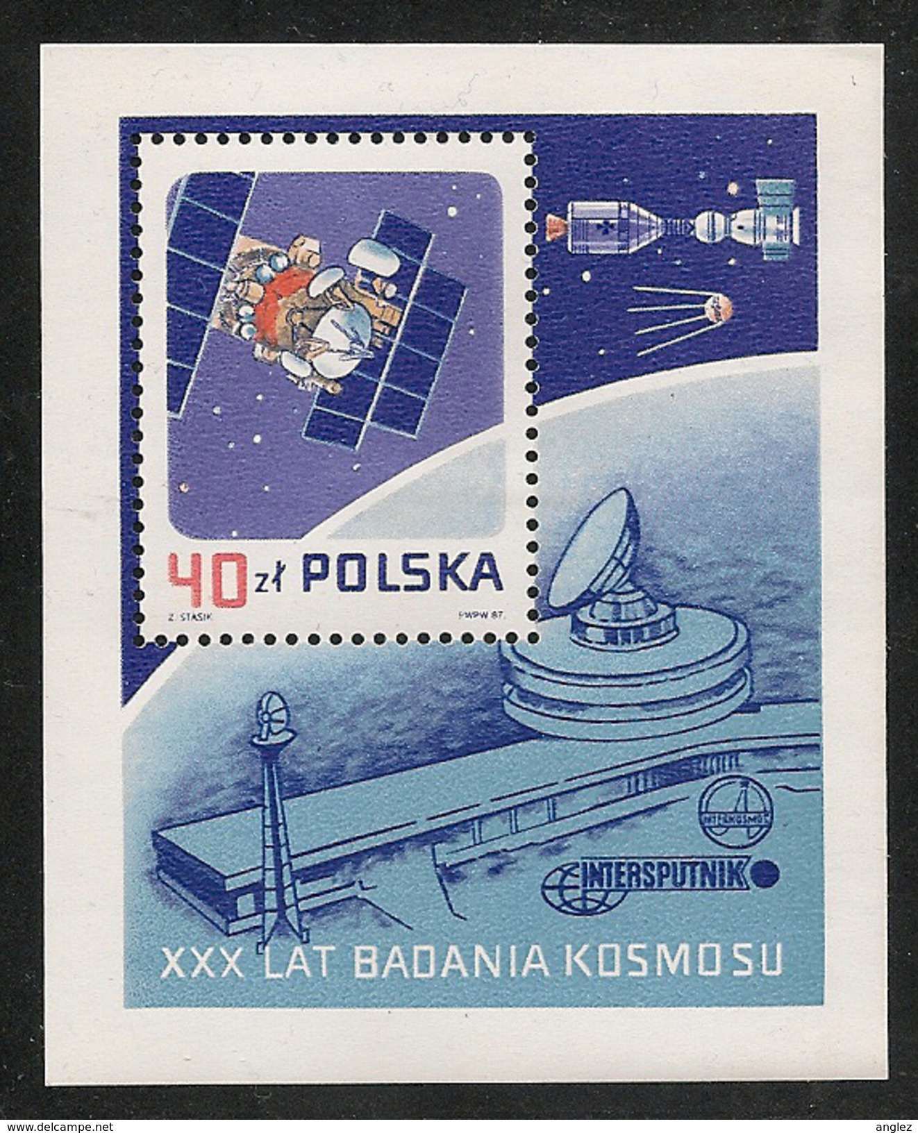 Poland: 1987 30th Anniversary Launch Of Sputnik 1 M/Sheet MNH - Neufs