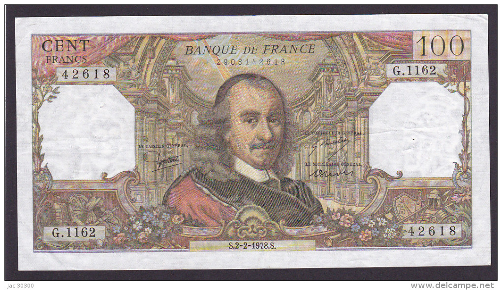 FRANCE : BILLET  100 FRANCS CORNEILLE Du 2-2-1978 - (2 Scan) 1 - 100 F 1964-1979 ''Corneille''