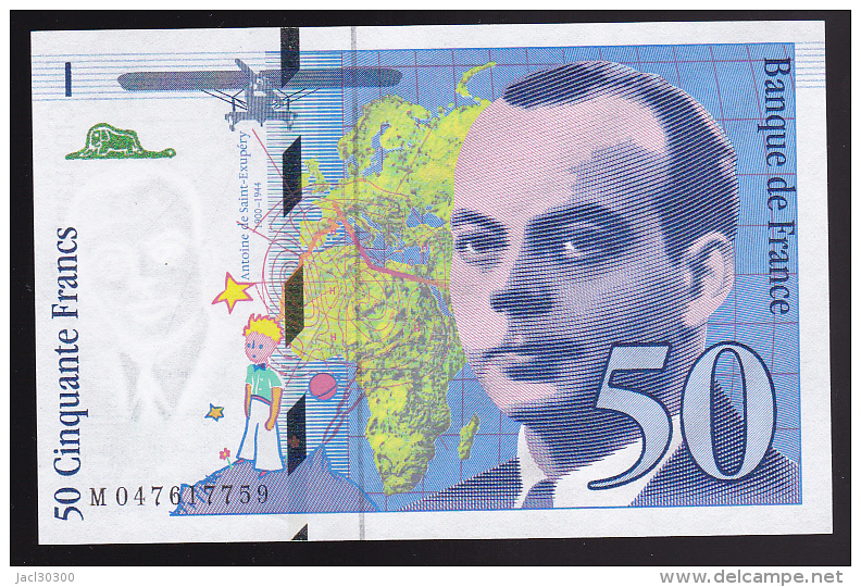 FRANCE : BILLET  50 FRANCS SAINT EXUPERY 1999 - NEUF (2 Scan) 1 - 50 F 1992-1999 ''St Exupéry''