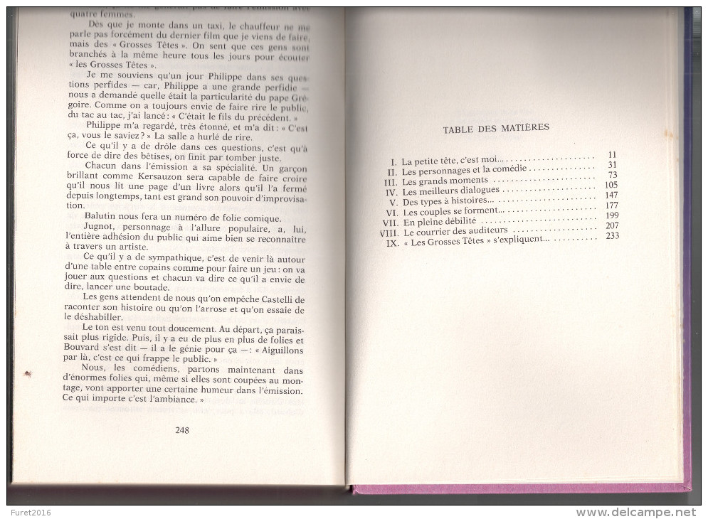 LES FOUS RIRES DES GROSSES TËTES Par PHILIPPE BOUVARD 248 Pages Couverture Cartonnée  (14 Cm X 23 Cm ) - Autres & Non Classés