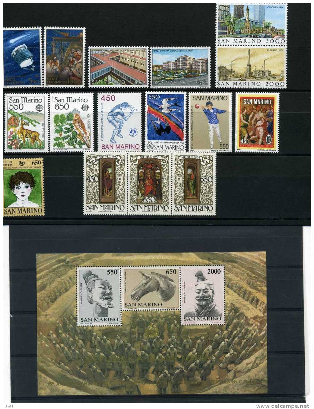 1986 San Marino Annata Completa Nuova 16 V. + 1 Fog. - Full Years