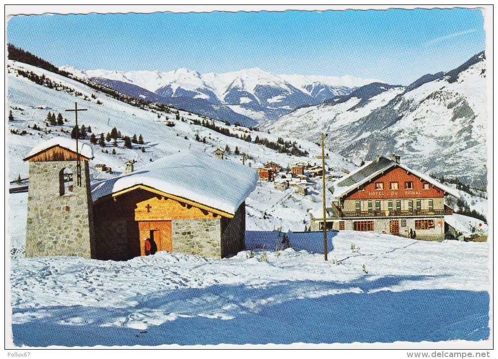 CPSM DE MORIOND  (SAVOIE)  LA NOUVELLE CHAPELLE. VUE SUR COURCHEVEL ET LE MASSIF DE BELLECÔTE - Autres & Non Classés