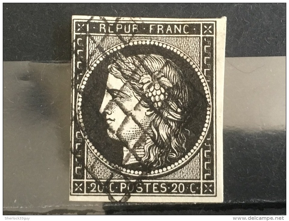 FRANCE  YT N°3.  Oblitéré°. 1849.  Côte 60 € - 1849-1850 Cérès