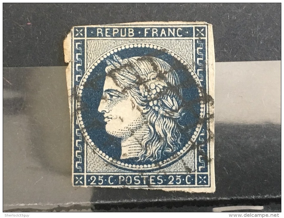 FRANCE  YT N°4.  Oblitéré°. Bleu Foncé.1850. - 1849-1850 Ceres