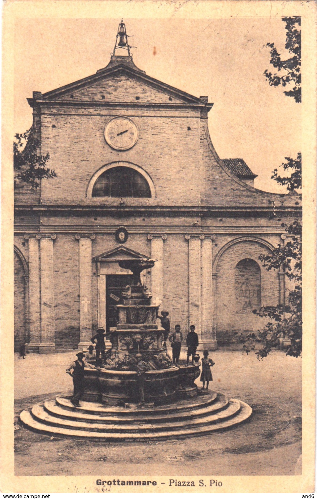 GROTTAMMARE_Piazza San Pio _Vg Il 2/9/1921 X Valenza_Originale 100%-Ottima Conservazione_2 Scan - Ascoli Piceno