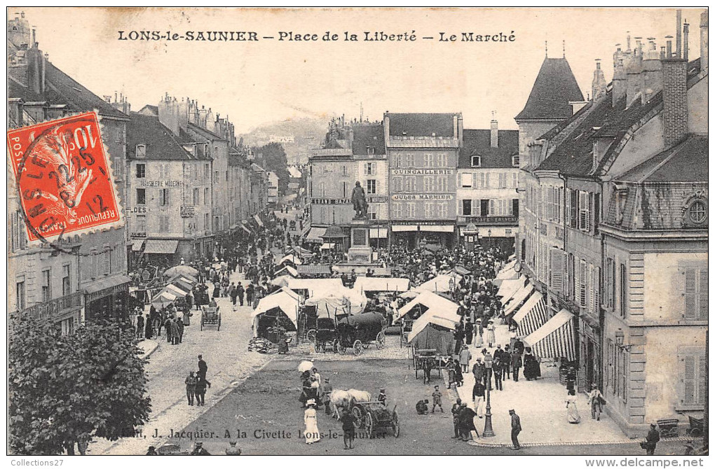 39-LONS-LE-SAUMIER-LES-BAINS- PLACE DE LA LIBERTE , LE MARCHE - Lons Le Saunier