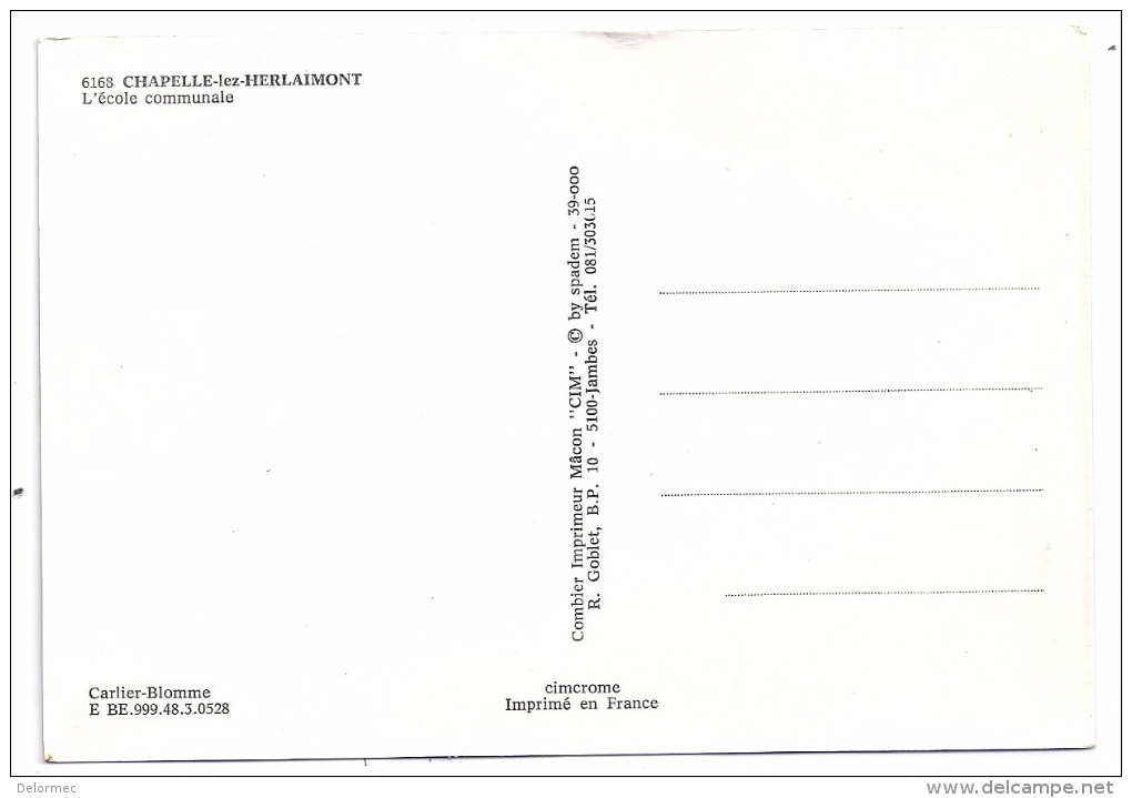 CPSM Chapelle Lez Herlaimont Hainault Belgique Belgie école Communale édit CIM N°6168 Non écrite - Chapelle-lez-Herlaimont