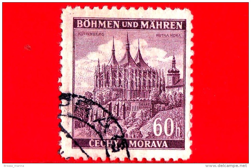 BOEMIA E MORAVIA - Usato - 1939 - Paesaggi - Castelli - Kuttenberg - Kutná Hora - 60 - Usati