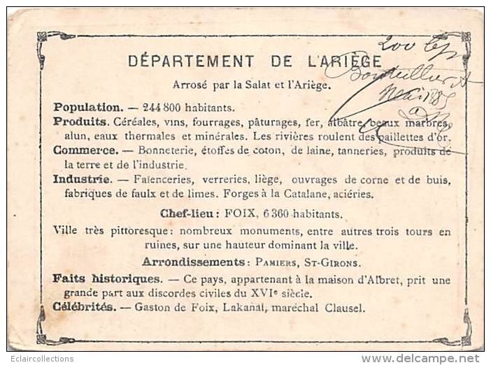 Image Chromo     09        11.5 X 9.5 Représentant Le Département De L'Ariège - Andere & Zonder Classificatie