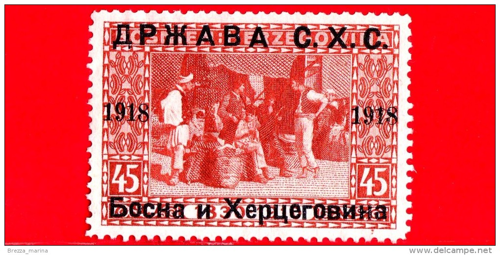 Nuovo - SERBIA - CROAZIA - SLOVENIA - 1918 - Emissione Per La Bosnia-Erzegovina - Bazaar A Sarajevo - 45 - Nuovi