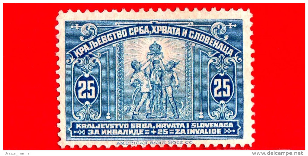 Nuovo - SERBIA - CROAZIA - SLOVENIA - 1921 - Beneficienza - Portatori Della Corona - Unità Nazionale - 25+25 - Nuovi