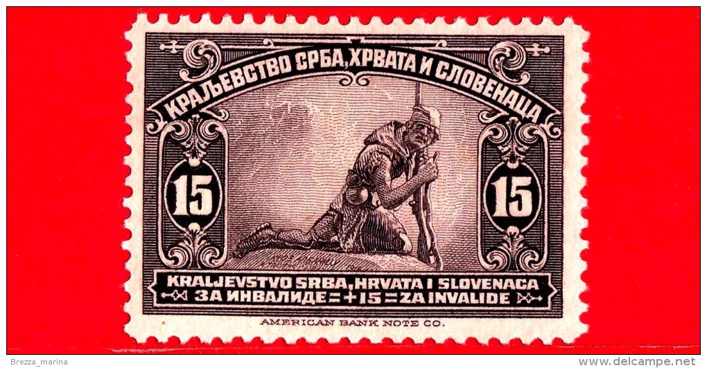 Nuovo - SERBIA - CROAZIA - SLOVENIA -  1921 - Beneficienza - Soldato Serbo Ferito - 15+15 - Nuovi