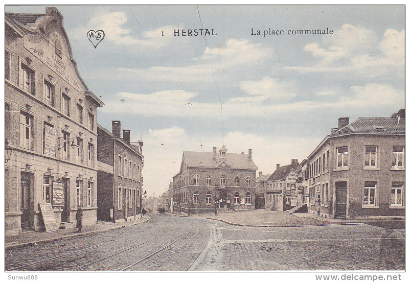 Herstal - La Place Communale (colorisée, Edition A. Scheers) - Herstal