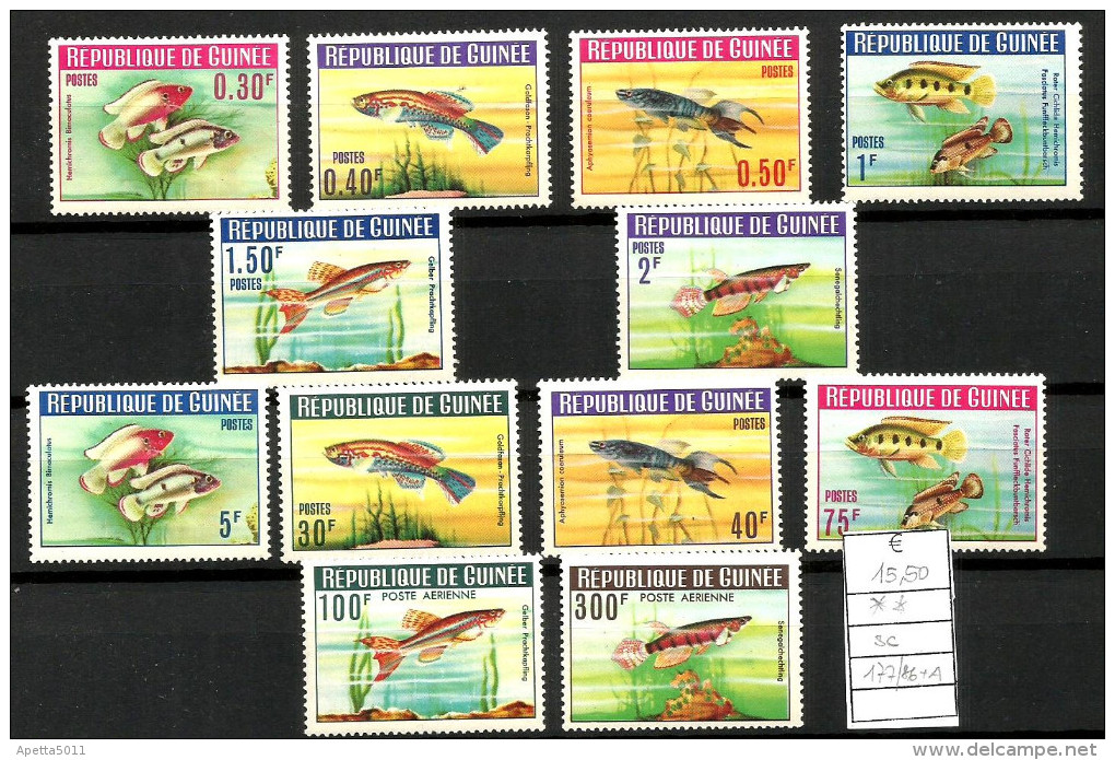 GUINEA Pesci Fish Serie Completa Nuova ** MNH - Guinea (1958-...)