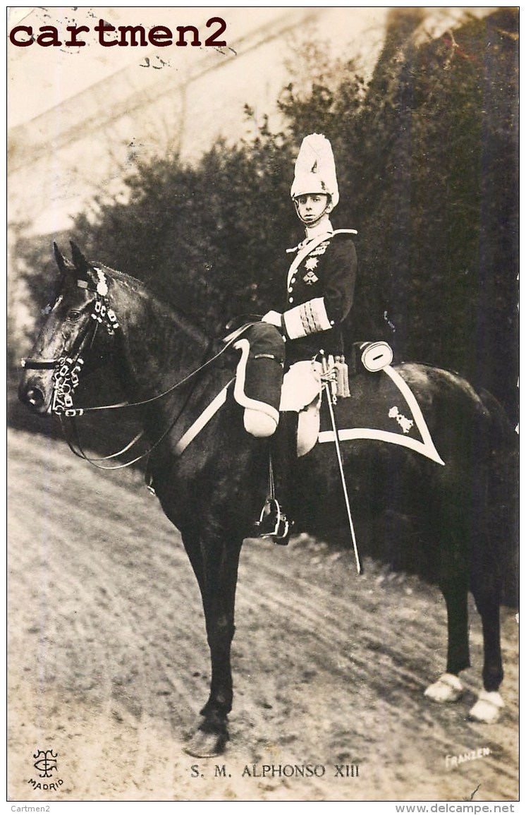 CARTE PHOTO : ALPHONSE XIII REY ESPANA FAMILE REAL 1900 CAVALIER CHEVAL - Familias Reales