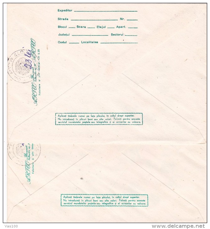 ERROR, DISPLACES IMAGE, 2 X COVERS STATIONERY, ENTIERE POSTAUX,BUTTERFLY,FLOWERS, 1989, ROMANIA - Errors, Freaks & Oddities (EFO)