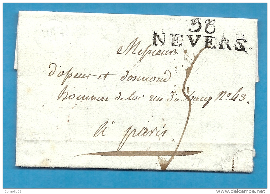 Nièvre - Nevers. 5 Lettres Avec Cachets/Marques Postales Tous Différents. - 1849-1876: Période Classique