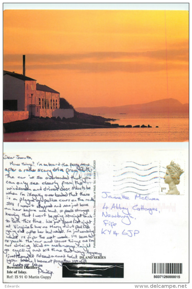 Bowmore Distillery, Isle Of Islay, Argyll, Scotland Postcard Posted 2000 Stamp - Argyllshire
