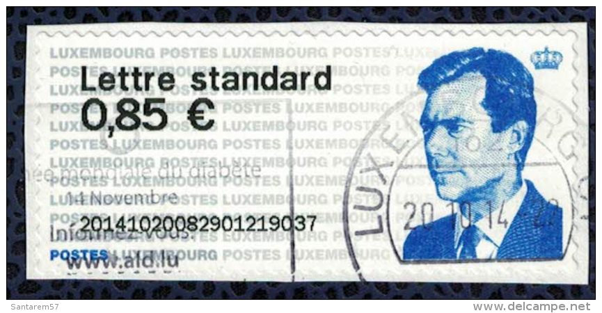 Luxembourg Vignette Oblitérée Grand Duc Henri Sur Fragment SU - Automatenmarken