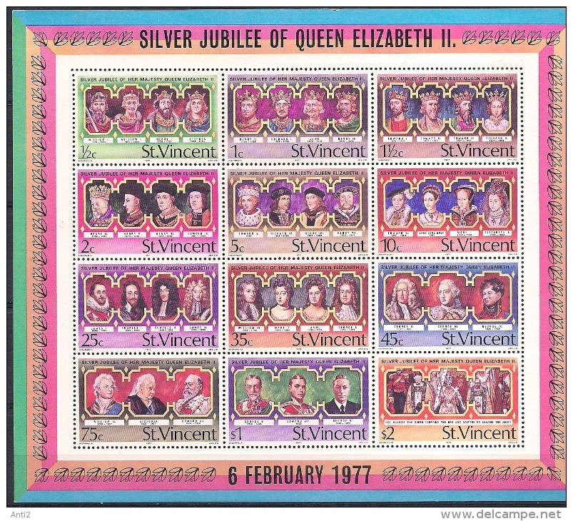 St. Vincent1977 Silver Jubilee, 25th Anniversary Reign Elizabeth II.   Mi  Bloc 6  MNH(**) - St.Vincent (...-1979)