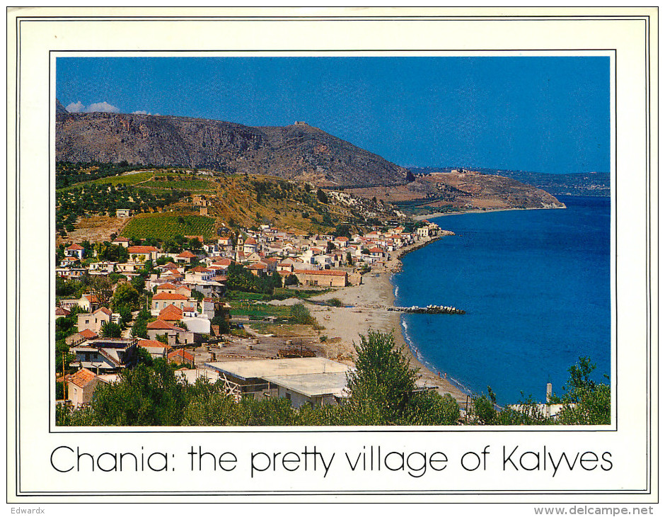 Kalyves Chania, Crete, Greece Postcard Posted 1989 Stamp - Grecia