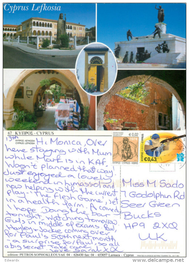 Lefkosia, Nicosia, Cyprus Postcard Posted 2013 Stamp - Cyprus