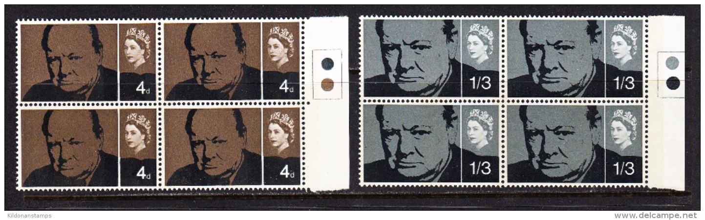 Great Britain 1964 Mint No Hinge, Blocks, Phosphor, Sc# , SG 661p-662p - Unused Stamps