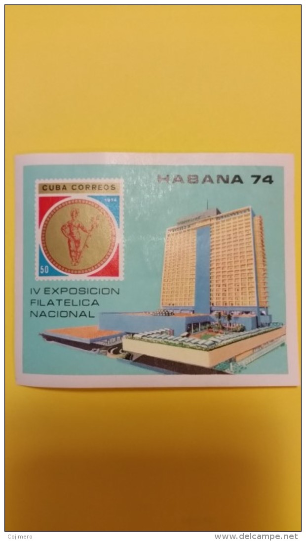 HOJA FILATELICA VI EXPOSICION FILATELICA NACIONAL HABANA 1978 - CUBA - TEMA HOTEL HILTON - Collections, Lots & Series